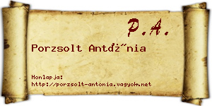 Porzsolt Antónia névjegykártya